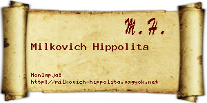 Milkovich Hippolita névjegykártya